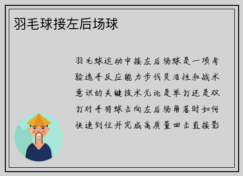 羽毛球接左后场球