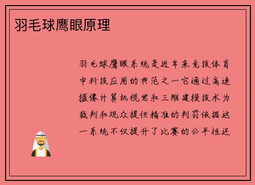 羽毛球鹰眼原理